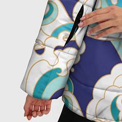 Куртка зимняя женская Волны - паттерн - мода, цвет: 3D-светло-серый — фото 2