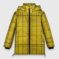 Женская зимняя куртка Жёлтый фон и чёрные параллельные линии