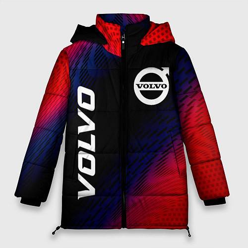 Женская зимняя куртка Volvo красный карбон / 3D-Черный – фото 1