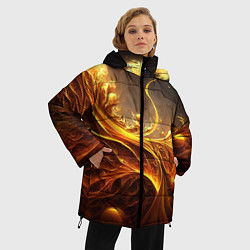 Куртка зимняя женская Желтые абстрактные узоры, цвет: 3D-светло-серый — фото 2