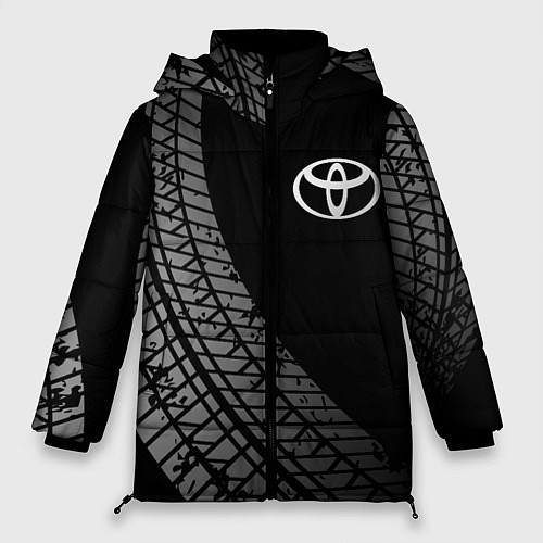 Женская зимняя куртка Toyota tire tracks / 3D-Черный – фото 1