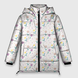 Женская зимняя куртка Весенний паттерн с цветами