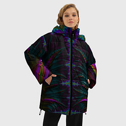 Куртка зимняя женская Скелетный фрактал, цвет: 3D-черный — фото 2