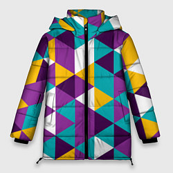 Женская зимняя куртка Разноцветный ромбический паттерн
