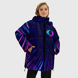 Куртка зимняя женская SsangYong neon speed lines, цвет: 3D-черный — фото 2