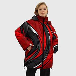 Куртка зимняя женская Органический разрыв - красный, цвет: 3D-светло-серый — фото 2