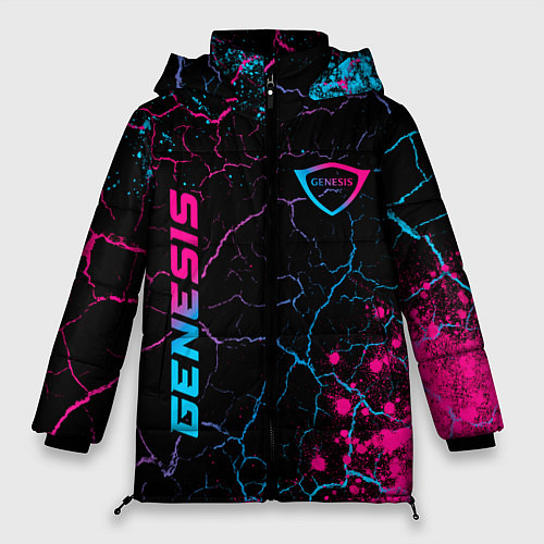 Женская зимняя куртка Genesis - neon gradient: надпись, символ / 3D-Черный – фото 1