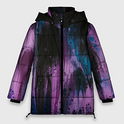 Куртка зимняя женская Фиолетовые абстрактные тени, цвет: 3D-черный