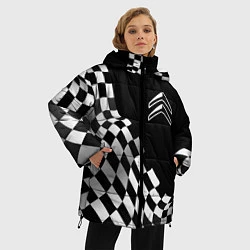 Куртка зимняя женская Citroen racing flag, цвет: 3D-черный — фото 2