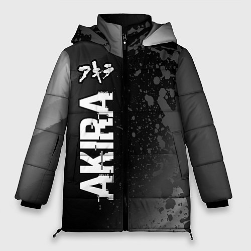 Женская зимняя куртка Akira glitch на темном фоне: по-вертикали / 3D-Черный – фото 1