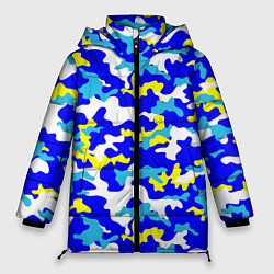 Куртка зимняя женская Камуфляж летнее небо, цвет: 3D-светло-серый