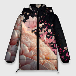 Женская зимняя куртка Множество розовых цветов