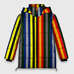 Куртка зимняя женская Полосы школа чародейства и волшебства, цвет: 3D-черный