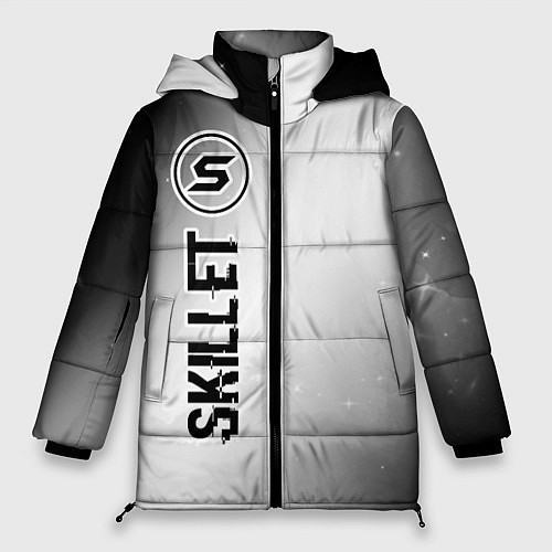 Женская зимняя куртка Skillet glitch на светлом фоне: по-вертикали / 3D-Черный – фото 1