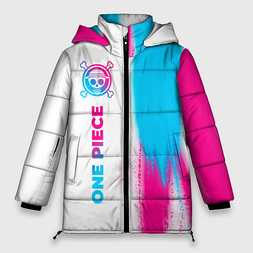 Женская зимняя куртка One Piece neon gradient style: по-вертикали / 3D-Черный – фото 1