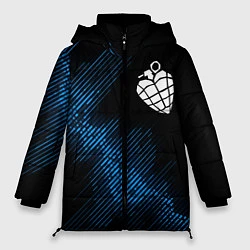 Куртка зимняя женская Green Day звуковая волна, цвет: 3D-черный