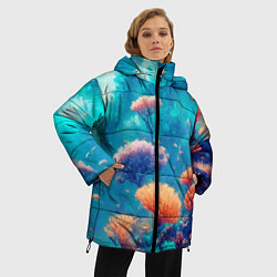 Куртка зимняя женская Океанские глубины, цвет: 3D-красный — фото 2