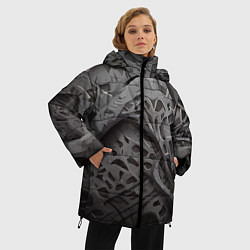 Куртка зимняя женская Лунный пейзаж, цвет: 3D-светло-серый — фото 2