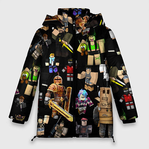 Женская зимняя куртка Роблокс и его персонажи / 3D-Черный – фото 1