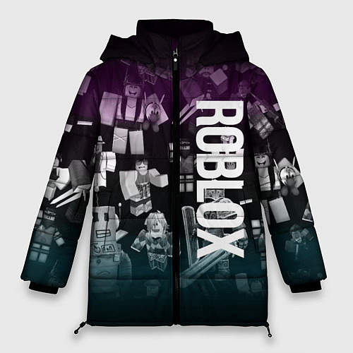 Женская зимняя куртка Роблокс персонажи под градиентом / 3D-Черный – фото 1