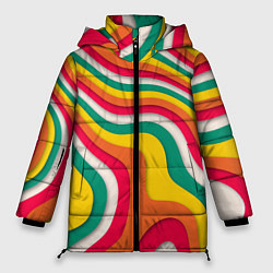 Женская зимняя куртка Множество красочных линий