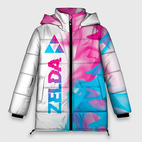 Женская зимняя куртка Zelda neon gradient style: по-вертикали / 3D-Черный – фото 1