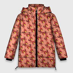 Женская зимняя куртка Декоративный растительный орнамент