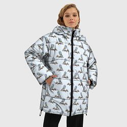 Куртка зимняя женская Совушки на ветках, цвет: 3D-черный — фото 2