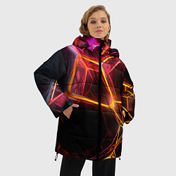 Куртка зимняя женская Неоновая конструкция, цвет: 3D-красный — фото 2