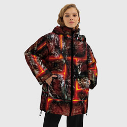 Куртка зимняя женская Камни в пылающей лаве, цвет: 3D-черный — фото 2