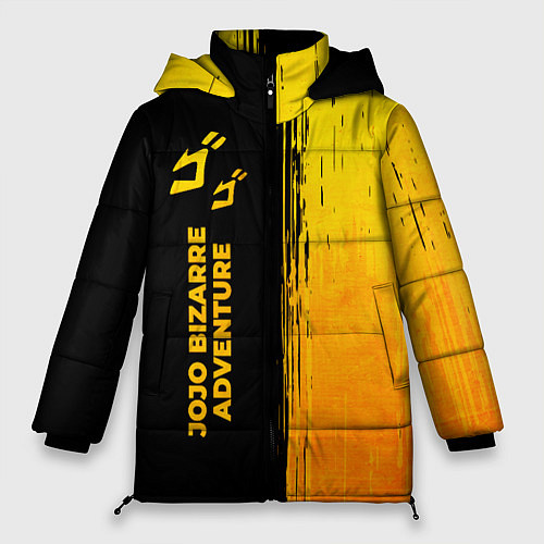 Женская зимняя куртка JoJo Bizarre Adventure - gold gradient: по-вертика / 3D-Черный – фото 1