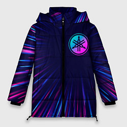 Куртка зимняя женская Yamaha neon speed lines, цвет: 3D-черный