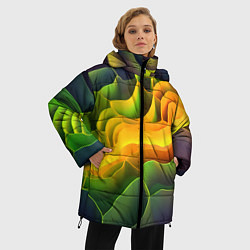 Куртка зимняя женская Радужная объемная поверхность, цвет: 3D-черный — фото 2