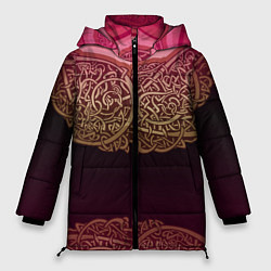 Куртка зимняя женская Пылающий орнамент, цвет: 3D-красный