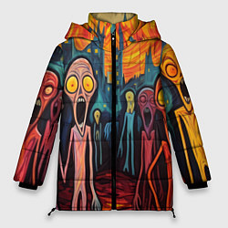 Куртка зимняя женская Зомби пришли за тобой, цвет: 3D-черный