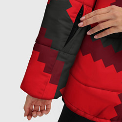 Куртка зимняя женская Pixel hearts, цвет: 3D-черный — фото 2