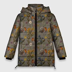 Куртка зимняя женская Малиновки и зверобой, цвет: 3D-черный