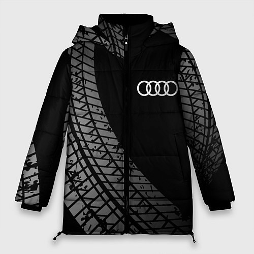 Женская зимняя куртка Audi tire tracks / 3D-Черный – фото 1