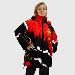 Куртка зимняя женская ФК Манчестер Юнайтед команда, цвет: 3D-светло-серый — фото 2
