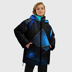 Куртка зимняя женская Blue black texture, цвет: 3D-красный — фото 2