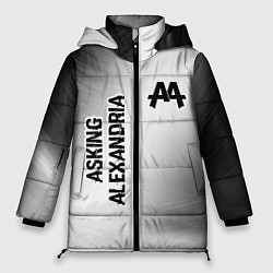 Куртка зимняя женская Asking Alexandria glitch на светлом фоне: надпись,, цвет: 3D-черный
