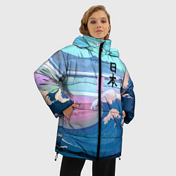Куртка зимняя женская Japan - landscape - waves, цвет: 3D-светло-серый — фото 2