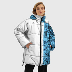 Куртка зимняя женская Ахегао на белом фоне, цвет: 3D-черный — фото 2