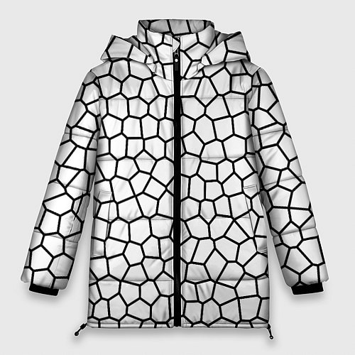Женская зимняя куртка Мозаика белый / 3D-Черный – фото 1