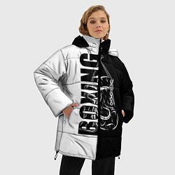 Куртка зимняя женская Boxing чёрно-белое, цвет: 3D-светло-серый — фото 2