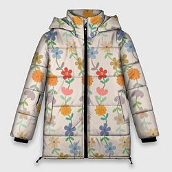Куртка зимняя женская Flowers life, цвет: 3D-красный