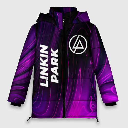 Женская зимняя куртка Linkin Park violet plasma / 3D-Черный – фото 1