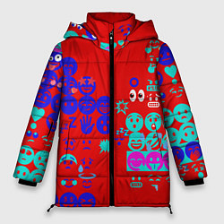 Куртка зимняя женская Смайлы для настроения, цвет: 3D-светло-серый