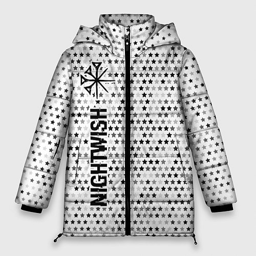 Женская зимняя куртка Nightwish glitch на светлом фоне: по-вертикали / 3D-Черный – фото 1