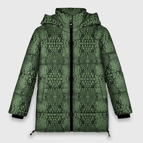 Женская зимняя куртка Крокодиловый стиль / 3D-Черный – фото 1